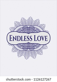 Blue passport money rossete with text Endless Love inside