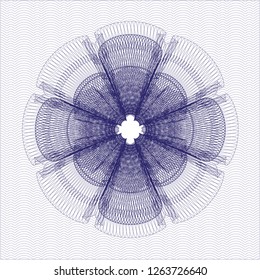 Blue passport money style rosette