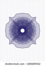 Blue passport money style rosette. Vector Illustration. Detailed.