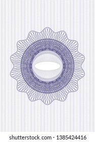 Blue passport money style rosette. Vector Illustration. Detailed.