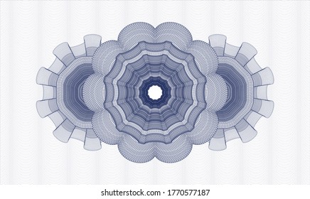Blue passport money style rosette. Vector Illustration. Detailed 