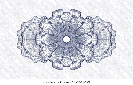 Blue passport money style rosette. Vector Illustration. Detailed 