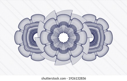 Blue passport money style rosette. Vector Illustration. Detailed 