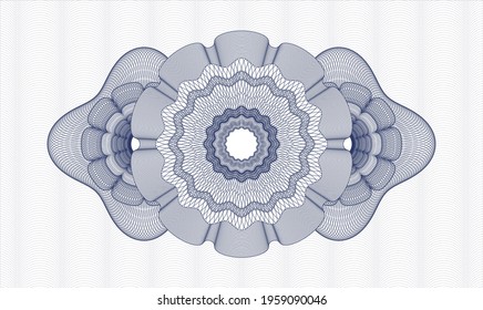 Blue passport money style rosette. Vector Illustration. Detailed 