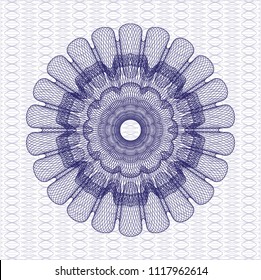 Blue passport money style rossete