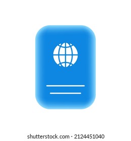 Pasaporte azul sobre ilustración blanca 3d