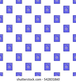 Blue passport pattern. Cartoon illustration of blue passport vector pattern for web