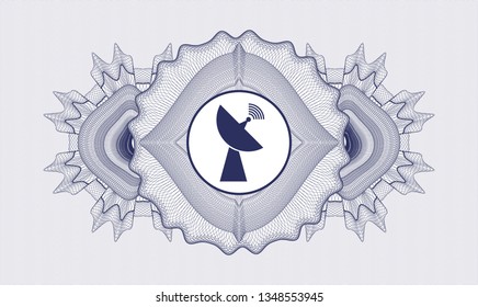 Blue passport rosette with radar icon inside