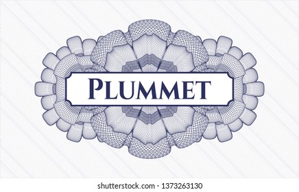 Blue passport rosette with text Plummet inside