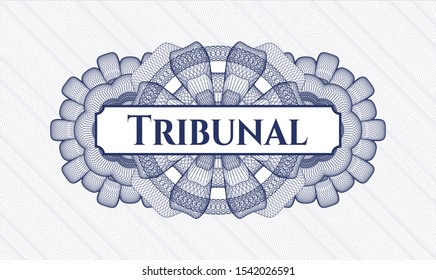 Blue passport rosette with text Tribunal inside