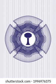 Rosette de pasaportes azules. con icono de árbol dentro