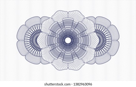 Blue passport rosette. Vector Illustration. Detailed.