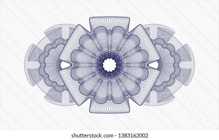 Blue passport rosette. Vector Illustration. Detailed.