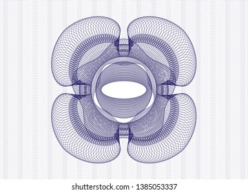 Blue passport rosette. Vector Illustration. Detailed.