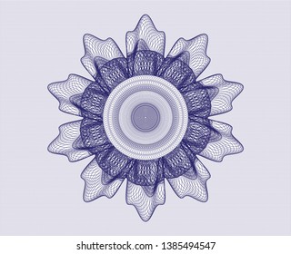Blue passport rosette. Vector Illustration. Detailed.