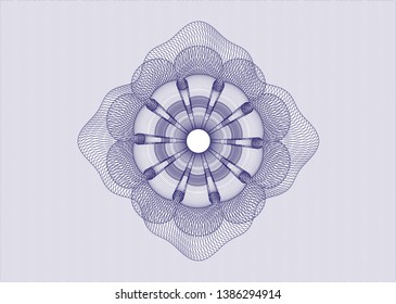 Blue passport rosette. Vector Illustration. Detailed.
