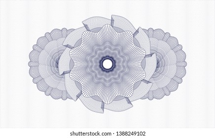 Blue passport rosette. Vector Illustration. Detailed.