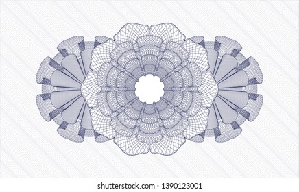Blue passport rosette. Vector Illustration. Detailed.