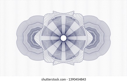 Blue passport rosette. Vector Illustration. Detailed.
