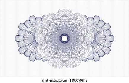 Blue passport rosette. Vector Illustration. Detailed.