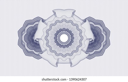 Blue passport rosette. Vector Illustration. Detailed.