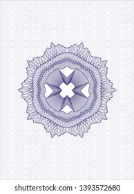 Blue passport rosette. Vector Illustration. Detailed.