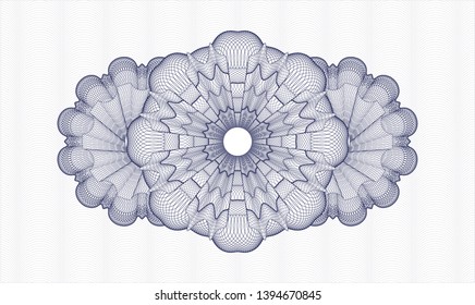 Blue passport rosette. Vector Illustration. Detailed.
