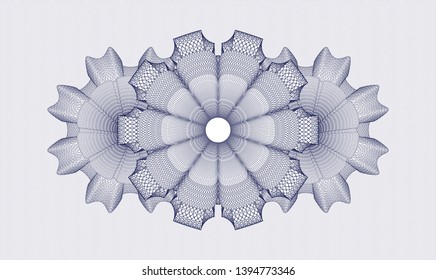 Blue passport rosette. Vector Illustration. Detailed.