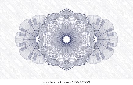 Blue passport rosette. Vector Illustration. Detailed.