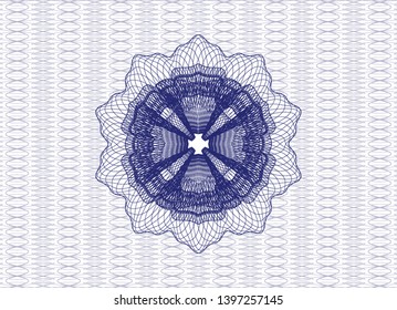 Blue passport rosette. Vector Illustration. Detailed.
