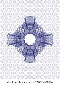 Blue passport rosette. Vector Illustration. Detailed.