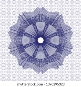 Blue passport rosette. Vector Illustration. Detailed.