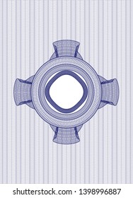 Blue passport rosette. Vector Illustration. Detailed.