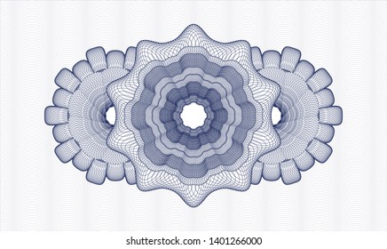 Blue passport rosette. Vector Illustration. Detailed.
