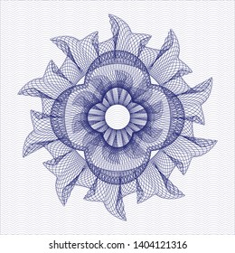 Blue passport rosette. Vector Illustration. Detailed.