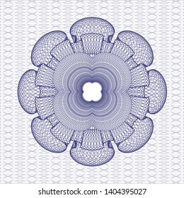 Blue passport rosette. Vector Illustration. Detailed.
