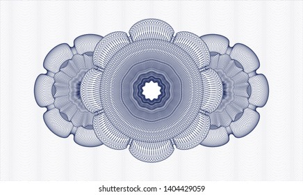 Blue passport rosette. Vector Illustration. Detailed.