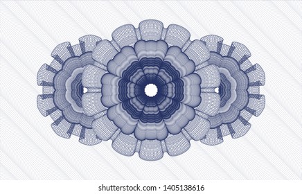 Blue passport rosette. Vector Illustration. Detailed.