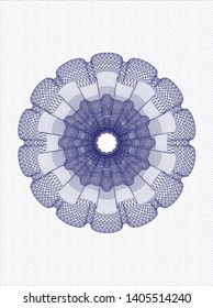 Blue passport rosette. Vector Illustration. Detailed.