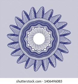 Blue passport rosette. Vector Illustration. Detailed.