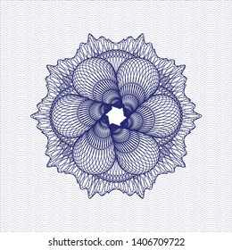 Blue passport rosette. Vector Illustration. Detailed.