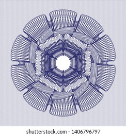 Blue passport rosette. Vector Illustration. Detailed.