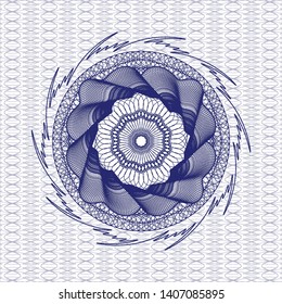 Blue passport rosette. Vector Illustration. Detailed.