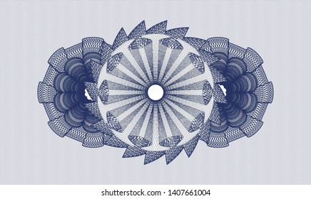 Blue passport rosette. Vector Illustration. Detailed.
