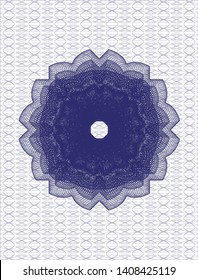 Blue passport rosette. Vector Illustration. Detailed.