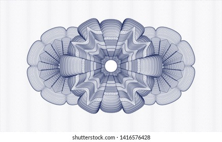 Blue passport rosette. Vector Illustration. Detailed.