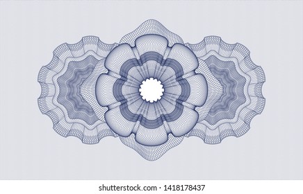 Blue passport rosette. Vector Illustration. Detailed.