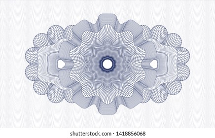 Blue passport rosette. Vector Illustration. Detailed.