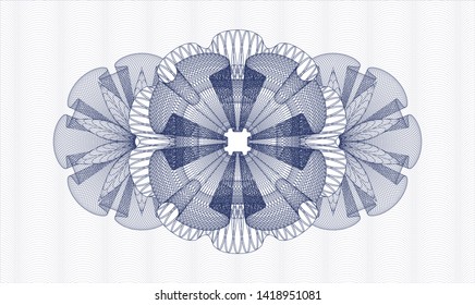 Blue passport rosette. Vector Illustration. Detailed.