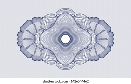 Blue passport rosette. Vector Illustration. Detailed.